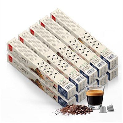 Nish Kahve Aromalı Kapsül Kahve 10lu Set 2xKaramel 2xVanilya 2xÇikolata 2xFındık 2xPortakal 100 Adet
