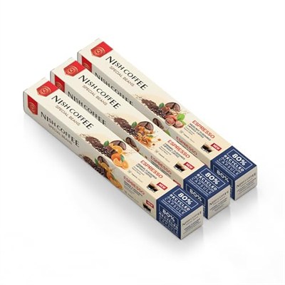 Nish Kahve Aromalı Kapsül Kahve 3lü Set Karamel Fındık Portakal 30 Adet