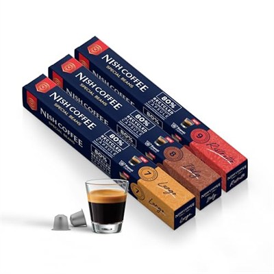 Nish Kahve Nespresso Uyumlu Kapsül Kahve 3lü Set Lungo, Italy, Risteretto 30 Adet