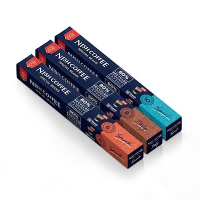 Nish Kahve Nespresso Uyumlu Kapsül Kahve 3lü Set Smooth, Italy, Sport 30 Adet