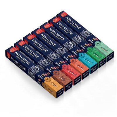 Nish Kahve Nespresso Uyumlu Kapsül Kahve 7li Set Lungo, Italy, Risteretto, Smooth, Sport, Organik, Decaf 70 Adet