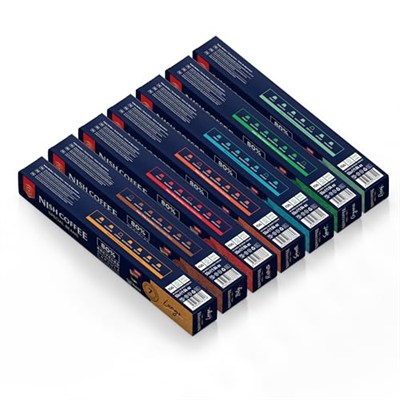 Nish Kahve Nespresso Uyumlu Kapsül Kahve 7li Set Lungo, Italy, Risteretto, Smooth, Sport, Organik, Decaf 70 Adet