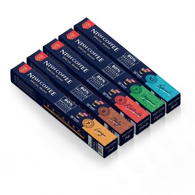 Nish Kahve Nespresso Uyumlu Kapsül Kahve 5li Set Lungo, Italy, Risteretto, Sport, Organik Adet