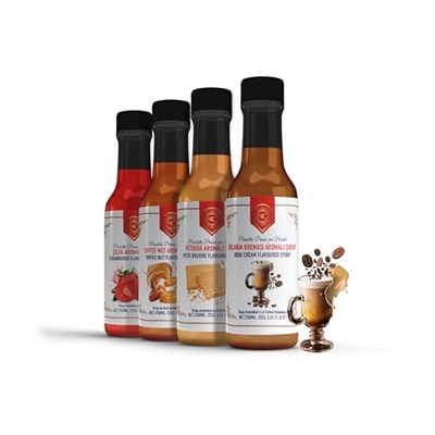 Nish Kahve Petibör, Irish Cream, Toffee Nut, Çilek Aromalı Şurup 4lü Set 4x250 Mililitre