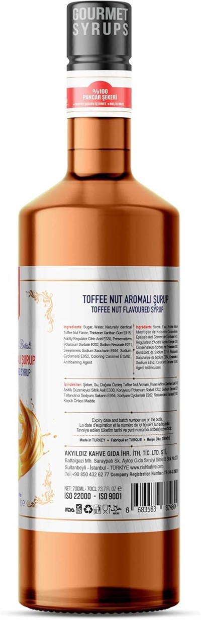 Nish Toffee Nut Aromalı Şurup 700 ML - P