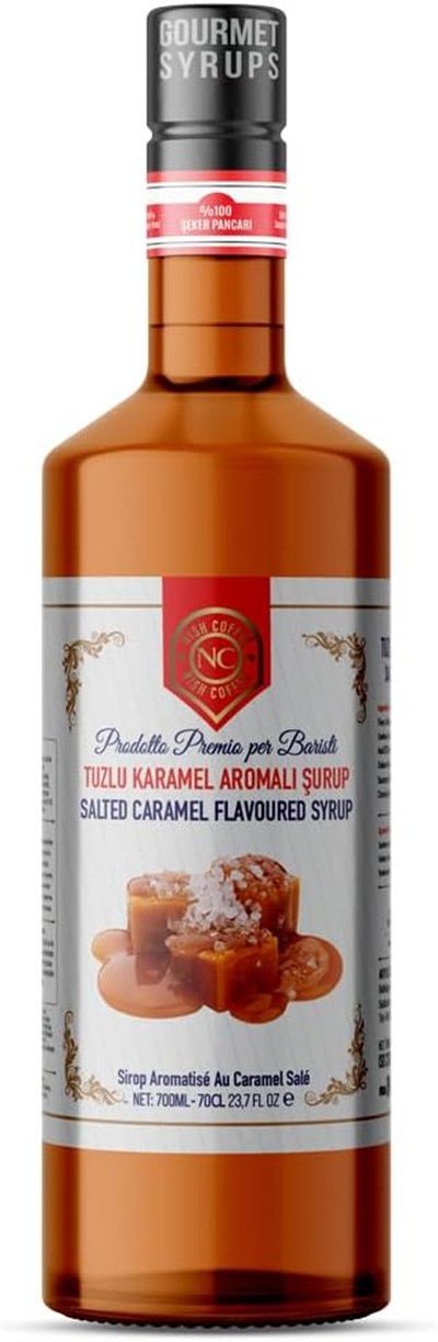 Nish Tuzlu Karamel Aromalı Şurup 700 ML - Cam Şişe