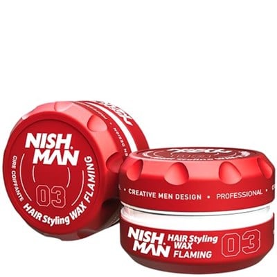 Nishman Saç Şekillendirici Wax 03 Flaming, 150 ML | Tüm Saç Tipleri | Ekstra Güçlü, Islak ve Parlak Görünüm