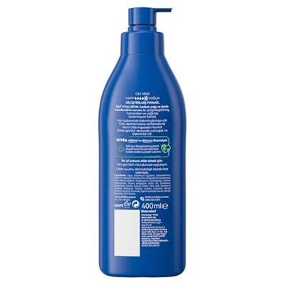 NIVEA Besleyici Vücut Sütü 400 ml, Kuru ve Çok Kuru Ciltler, 72 Saat Yoğun Nemlendirici,Badem Yağı