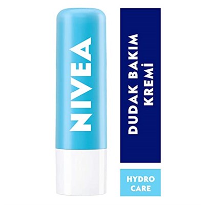 NIVEA Hydro Care Dudak Bakım Kremi, 24 Saat Nem, Aloe Vera, Saf Su ve Doğal Yağlar, SPF 15, Gün Boyu Dudak Bakımı (4,8g)