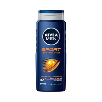 NIVEA MEN Erkek Sports Duş Jeli, 500 ml, 3ü 1 Arada Kullanım, Vücut, Yüz ve Saç, 24 Saat Ferahlık, Enerji Veren Koku - Seçenekler: 500 Ml, 500 Ml (2 paketi)