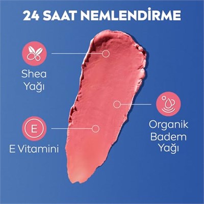 NIVEA Rose Renkli Nemlendirici Dudak Bakım Kremi 4.8gr, SPF30, Allık Etkisi, Dudak ve Yanaklar, E Vitamini