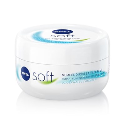NIVEA Soft Nemlendirici Bakım Kremi 100 ml, El,Yüz,Vücut Kremi, 48 Saat Nemlendirme,Jojoba Yağı,E Vitamini,Paraben İçermez