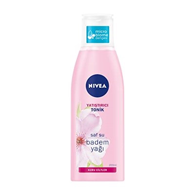 NIVEA Yatıştırıcı Kuru Ciltler, Yüz Temizleme, Saf Su ve Badem Yağı Tonik (200 ml)