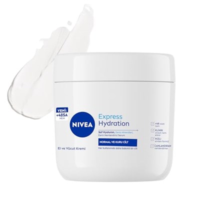 NIVEA Yoğun Nemlendirici El & Vücut Bakım Kremi 400ml, Normal/Kuru Ciltler 48 Saat Nemlendirme