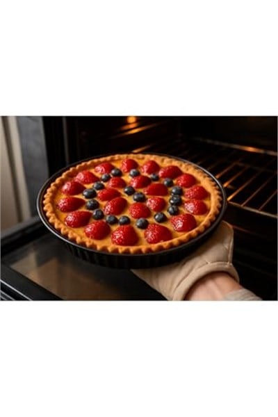 No21 Home&Design 30 Cm Emaye Sağlıklı Pratik Turta Tart Kek Kalıbı