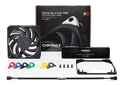 Noctua NF-A12x25 PWM chromax.black.swap, sessiz birinci sınıf fan, 4 pinli (120 mm, siyah)