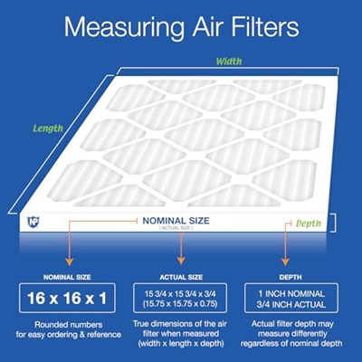 Nordic Pure Merv 12 Bel Pileli Pantolon Klima Fırın Filtresi, Kutu 6, 16x16x1M12-6