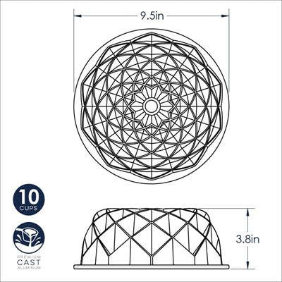 Nordic Ware - 88377 Nordic Ware Jubilee Bundt Tava, One, Gold