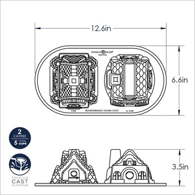 Nordic Ware Düet tavası zencefilli kurabiye evi, alüminyum, gümüş, 5 kap