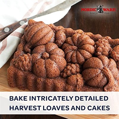 Nordic Ware Harvest Bounty ekmek tavası, Tek Boy, Bronz