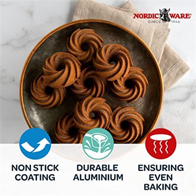 Nordic Ware Pişirme kalıbı Heritage Bundtlette Alüminyum Altın, 35,6 cm x 20,3 cm, NW 88077