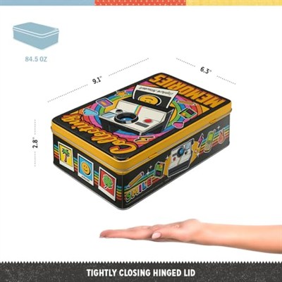 Nostalgic-Art Retro düz teneke kutu 2,5 l, polaroid - anılar hediye fikri, fotoğraf severler için hediye fikri, resmi lisans ürünü (OLP), kapaklı kutu, vintage tasarım