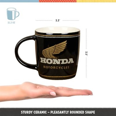 Nostalgic-Art Retro kahve kupası, 330 ml, Honda MC – Motorcycles Gold – Motosikletçiler için hediye fikri, orijinal lisanslı ürün (OLP), kahve için seramik fincan, vintage tasarım