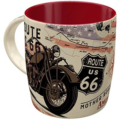 Nostalgic-Art Retro kahve kupası, 330 ml, Route 66 Bike Map – ABD hayranları için hediye fikri, seramik fincan, vintage tasarım | Kahve için seramik kupa, vintage tasarım, ABD hayranları için hediye f