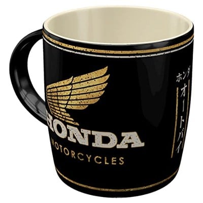 Nostalgic-Art Retro kahve kupası, 330 ml, Honda MC – Motorcycles Gold – Motosikletçiler için hediye fikri, orijinal lisanslı ürün (OLP), kahve için seramik fincan, vintage tasarım