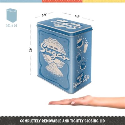 Nostalgic-Art Retro saklama teneke kutusu L, 3 l, Şeker – Mutfak için hediye fikri, büyük metal kahve kutusu, vintage tasarım