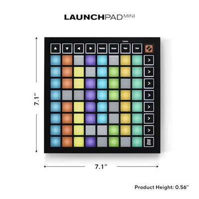 Novation Launchpad Mini MK3, Taşınabilir MIDI 64-Pad, Ableton Live ve Logic Pro Performansları için USB Izgara Denetleyicisi, Siyah