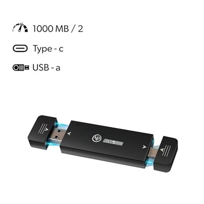 NPO DK01 NVMe M.2 1000/900Mb/s USB-A/Type-C Kablosuz Taşınabilir Harici SSD (GB, 0)