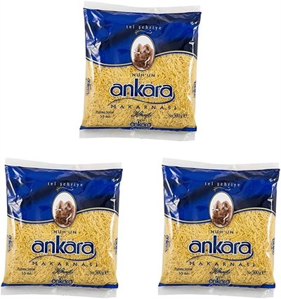 Nuhun Ankara Makarnası Tel Şehriye 500 g 3lü paket