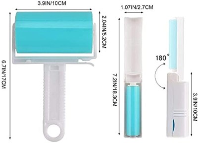 NUOBUT Yapışkan tiftik rulosu, 3lü paket, yeniden kullanılabilir ve yıkanabilir tiftik rulosu, evcil hayvan tüyleri, araba koltukları için büyük ve küçük boy temizleyici içerir