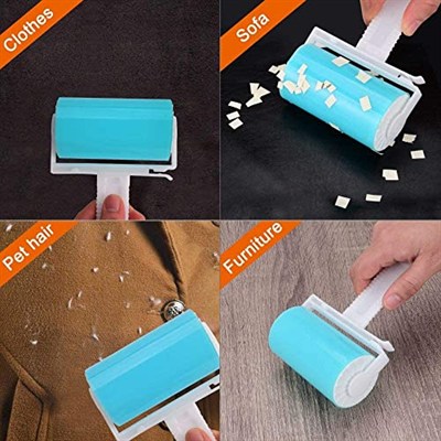 NUOBUT Yapışkan tiftik rulosu, 3lü paket, yeniden kullanılabilir ve yıkanabilir tiftik rulosu, evcil hayvan tüyleri, araba koltukları için büyük ve küçük boy temizleyici içerir
