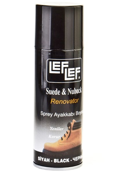Nuri LefLef Süet Nubuk Ayakkabı Boyası Yenileyici Koruyucu Sprey (200 ml) (Siyah)
