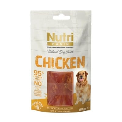 Nutri Canin Natural Dog Snack Chicken Tahılsız Tavuklu Ödül 80 G