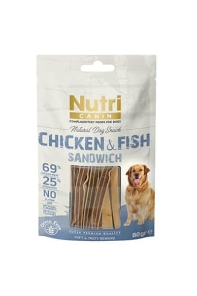Nutri Canin Tavuklu Ve Balıklı Tahılsız Köpek Ödül Maması 80gr