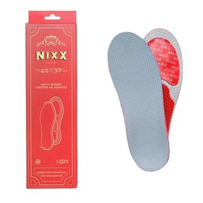 NX102 - Arch Stride | Ark Destekli, Şok Emilimli, Nefes Alabilen ve Yorgunluk Azaltıcı Ic Tabanlık (Gri, 38)