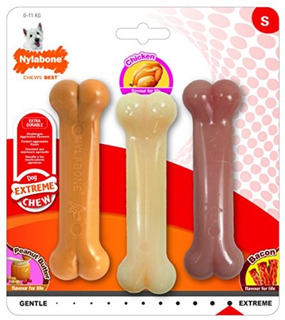 Nylabone Fıstık Ezmesi, Tavuk ve Domuz Pastırması Aromalı Köpek Çiğneme Seti S