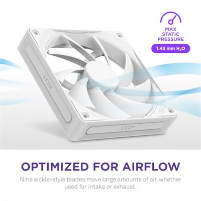 NZXT F120Q, 120mm Sessiz Hava Akımı PC Kasa Fanı, veya Egzoz, Konsantre Hava için Pahlı Çerçeve, Akışkan Dinamik Rulmanlar, Düşük Gürültü, - Seçenekler: Sessiz hava akışı 2024, Static Pressure 2024...