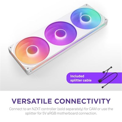 NZXT F360 RGB Core – 360 mm tekli çerçeve fan ünitesi 3 x 120 mm RGB fanlı – devir sayısı ve aydınlatma kontrolü – yüksek statik b - Seçenekler: RGB Core, Siyah RGB Çekirdek, 360mm Weiß, 280mm Schwarz