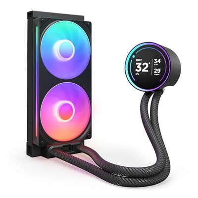 NZXT Kraken Elite 240 RGB - 240mm AIO CPU Soğutucu, LCD - Siyah | 6 cm LCD ve F240 RGB Core fanlı 240 mm RGB AIO. Özelleştirilebilir ekran, senkronize RGB, tam CAM kontrolü.