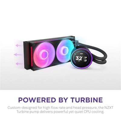 NZXT Kraken Elite 240 RGB - 240mm AIO CPU Soğutucu, LCD - Siyah | 6 cm LCD ve F240 RGB Core fanlı 240 mm RGB AIO. Özelleştirilebilir ekran, senkronize RGB, tam CAM kontrolü.