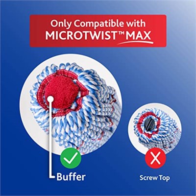 O-Cedar MicroTwist MAX Mikrofiber Bükümlü Paspas, 1 Ekstra Dolum ile | Eller Serbest Sıkma Özellikleri | Ekstra Büyük 45 cm Paspas Başlığı | Tüm Zemin Tiplerinde Güvenli