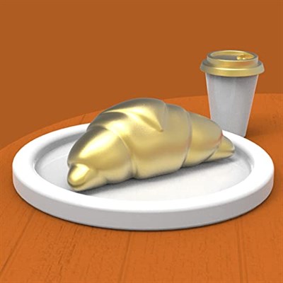 O meta[l]morphose Metalorphose Anahtarlık Croissant & Café – MTM134-01, altın rengi, tek beden, altın renkler, Ölçü Birimi