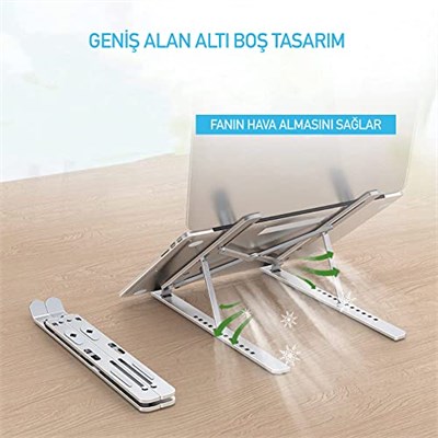 OBEV Taşınabilir Laptop Stant Bilgisayar Stant Notebook Stant Tüm Laptoplarla Uyumlu Bilgisayar Standı Taşınabilir Metal Kaymaz Stant Dizüstü Bilgisayar Stantları Stantı