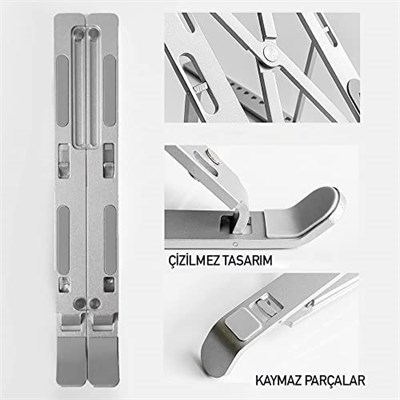 OBEV Taşınabilir Laptop Stant Bilgisayar Stant Notebook Stant Tüm Laptoplarla Uyumlu Bilgisayar Standı Taşınabilir Metal Kaymaz Stant Dizüstü Bilgisayar Stantları Stantı