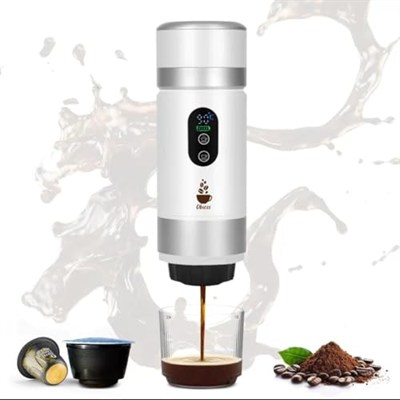 Obıess Taşınabilir Espresso Kahve Makinesi Siyah Şarjlı Kapsül ve Öğütülmüş Kahve ile Uyumlu V3