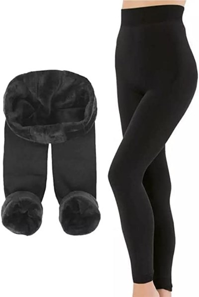 Obitarz Hot Feet Kadın Siyah Termal İçi Pelus Tayt